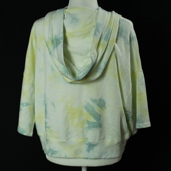 Mono B | Yellow & Green Tie Dye Cropped Hoodie | Sz L - Picture 8 of 16